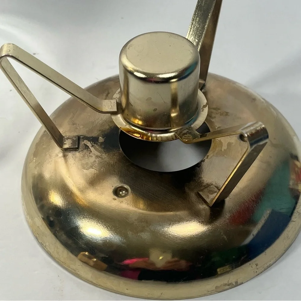Inland‎ Brass Gold Glass Coffee Pot Carafe Candle Warmer Stand with Cork Stopper